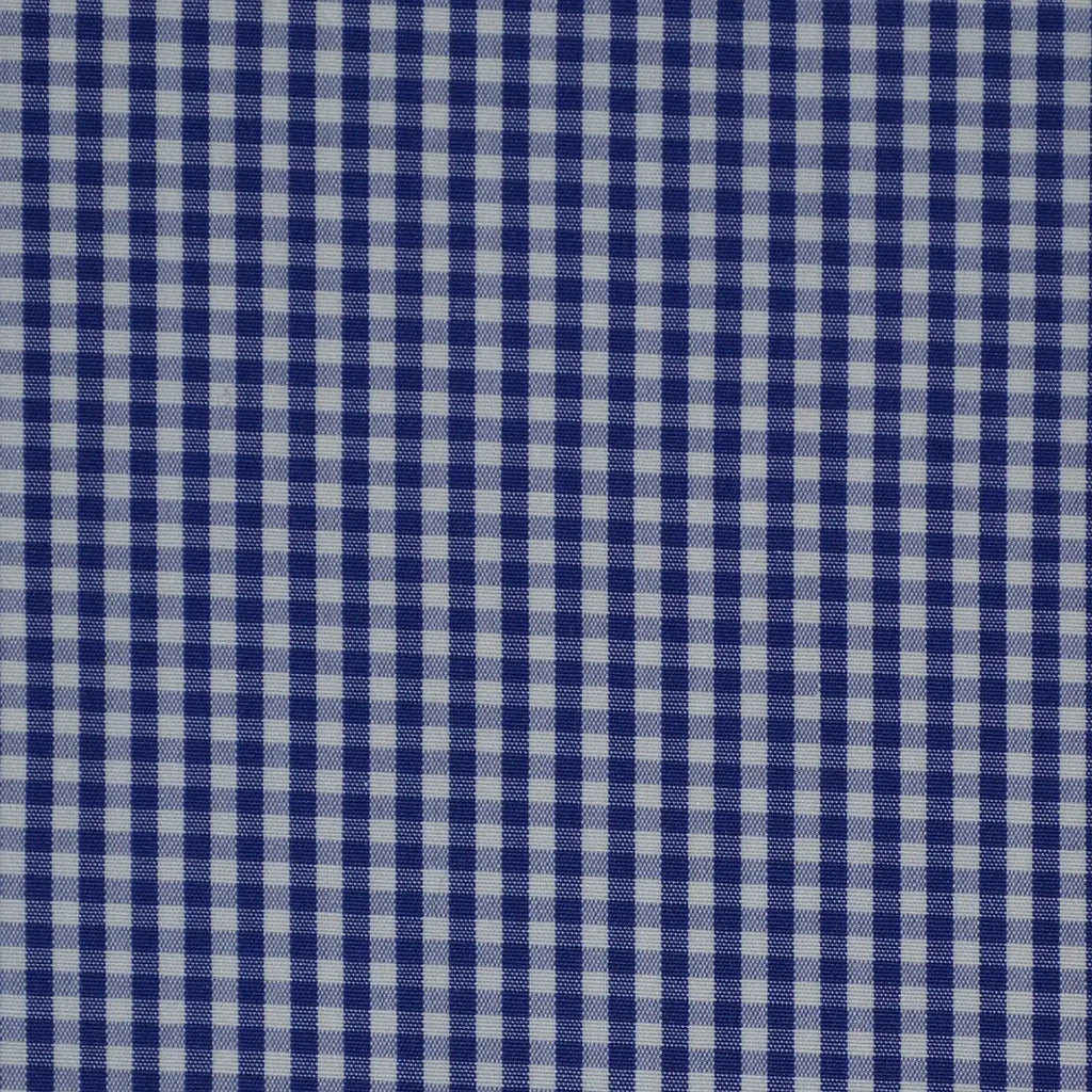 Blue & White Gingham Check Cotton Shirting