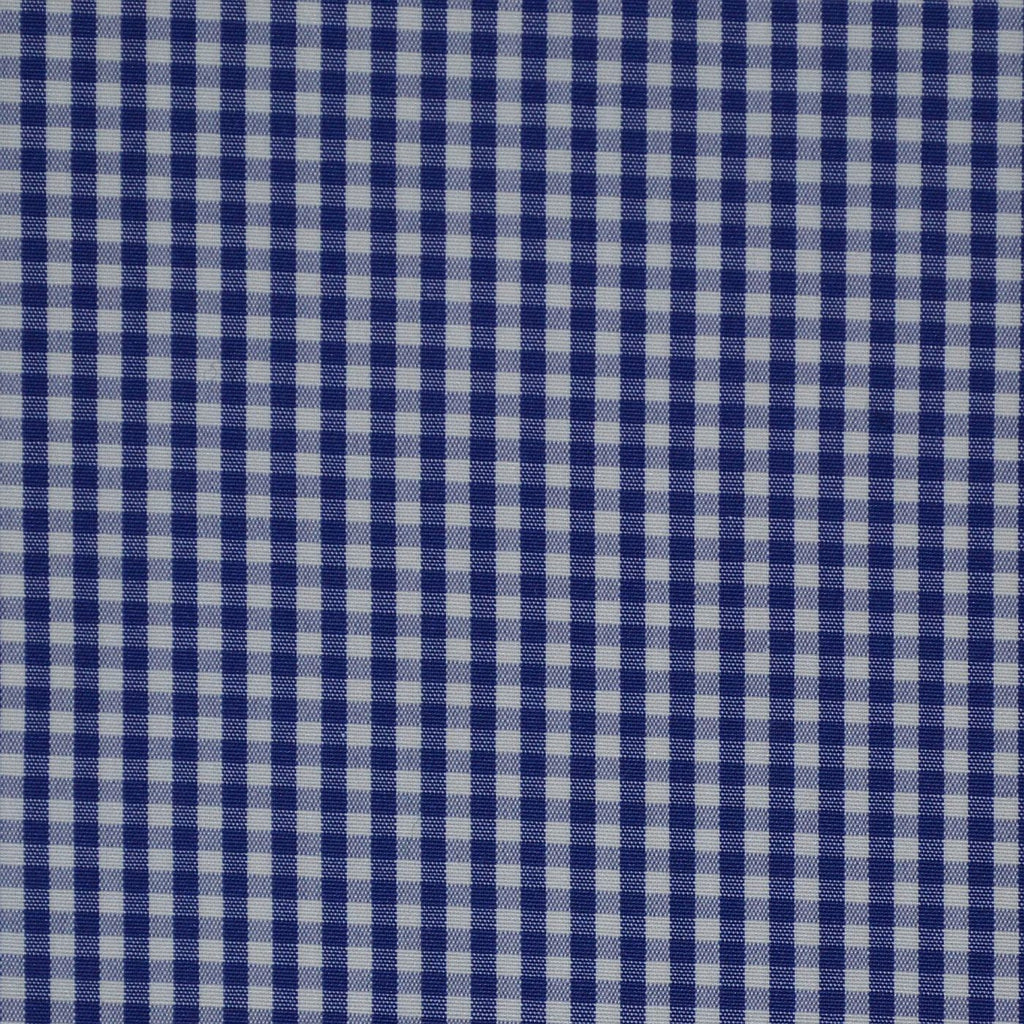 Blue & White Gingham Check Cotton Shirting