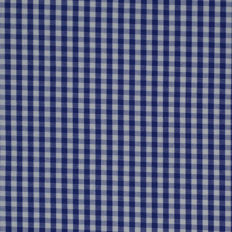 Blue & White Gingham Check Cotton Shirting