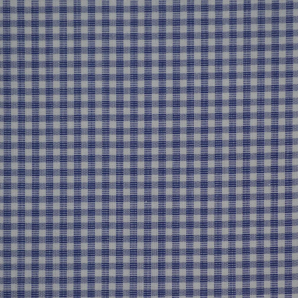 Blue & White Check Cotton Shirting