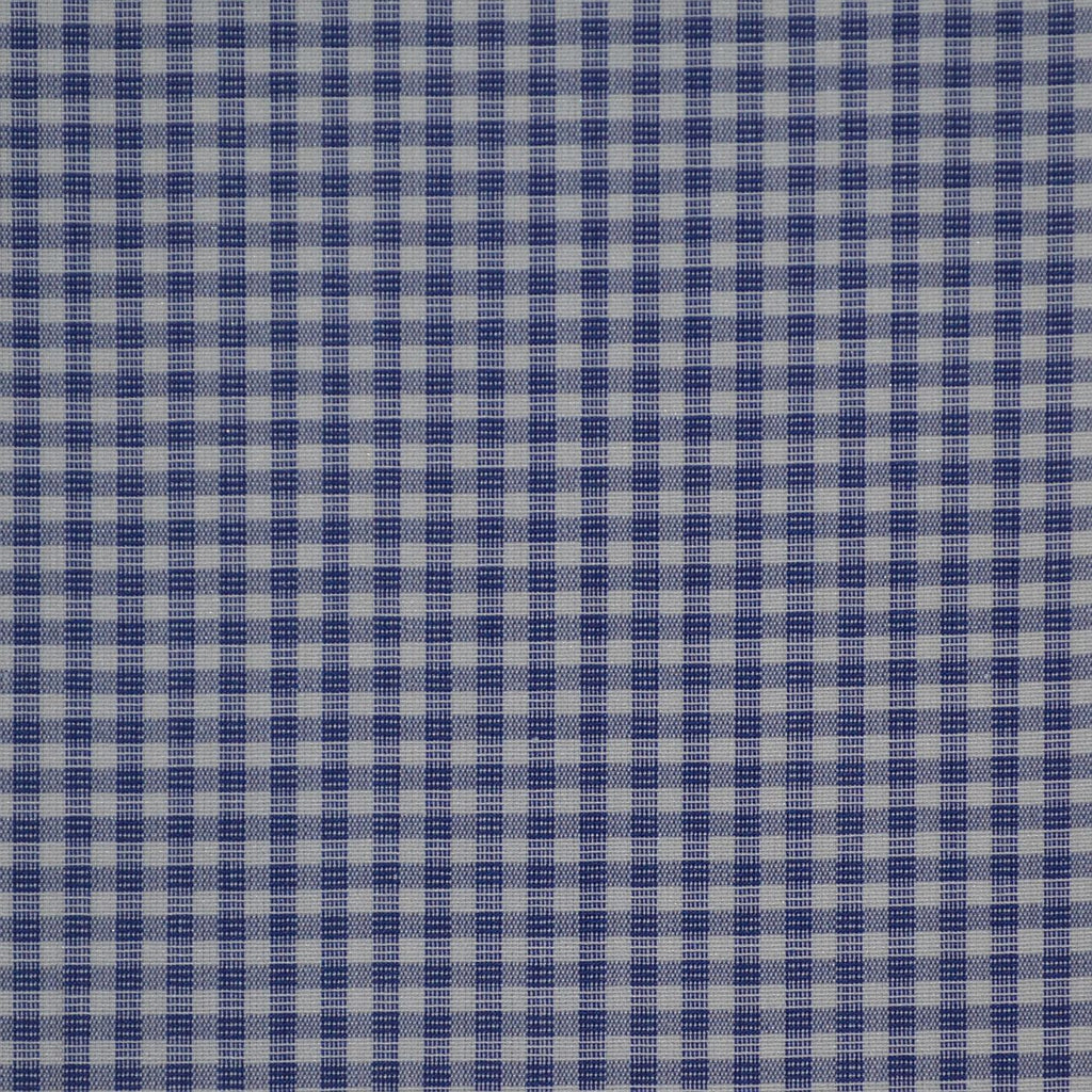 Blue & White Check Cotton Shirting