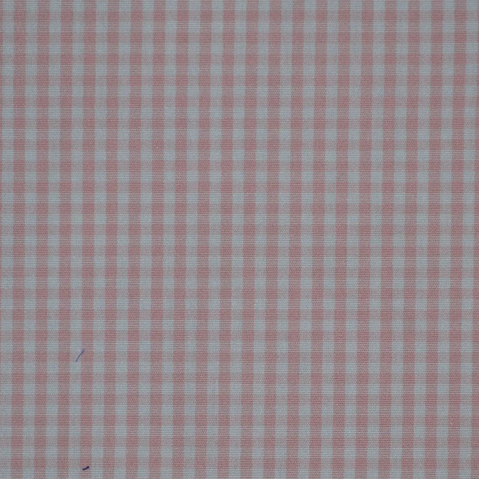 Pink & White Gingham Check Cotton Shirting
