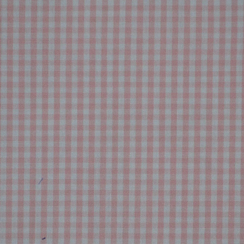 Pink & White Gingham Check Cotton Shirting