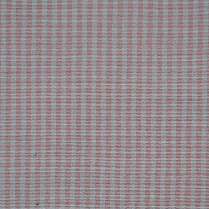 Pink & White Gingham Check Cotton Shirting