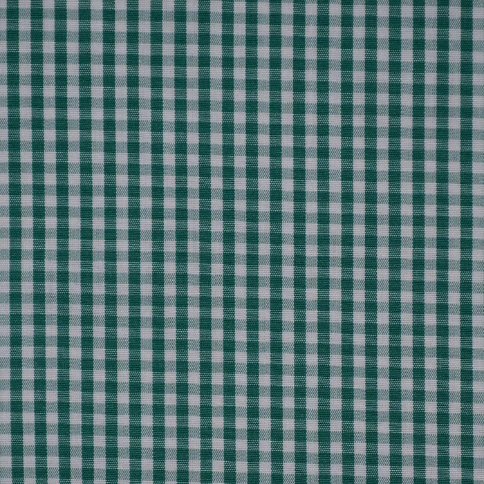 Green & White Gingham Check Cotton Shirting