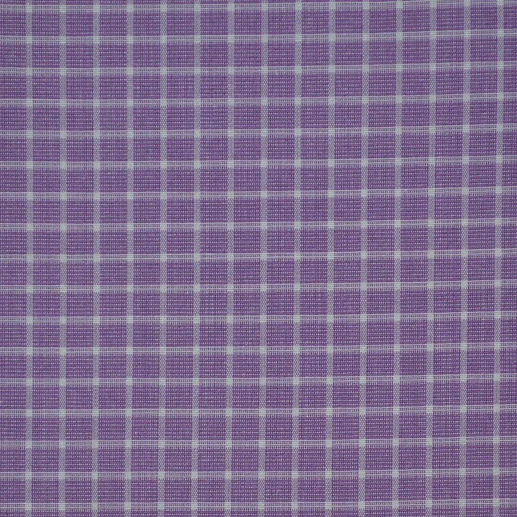 Purple with White Check Cotton Shirting