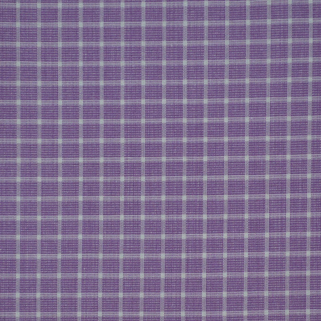 Purple with White Check Cotton Shirting