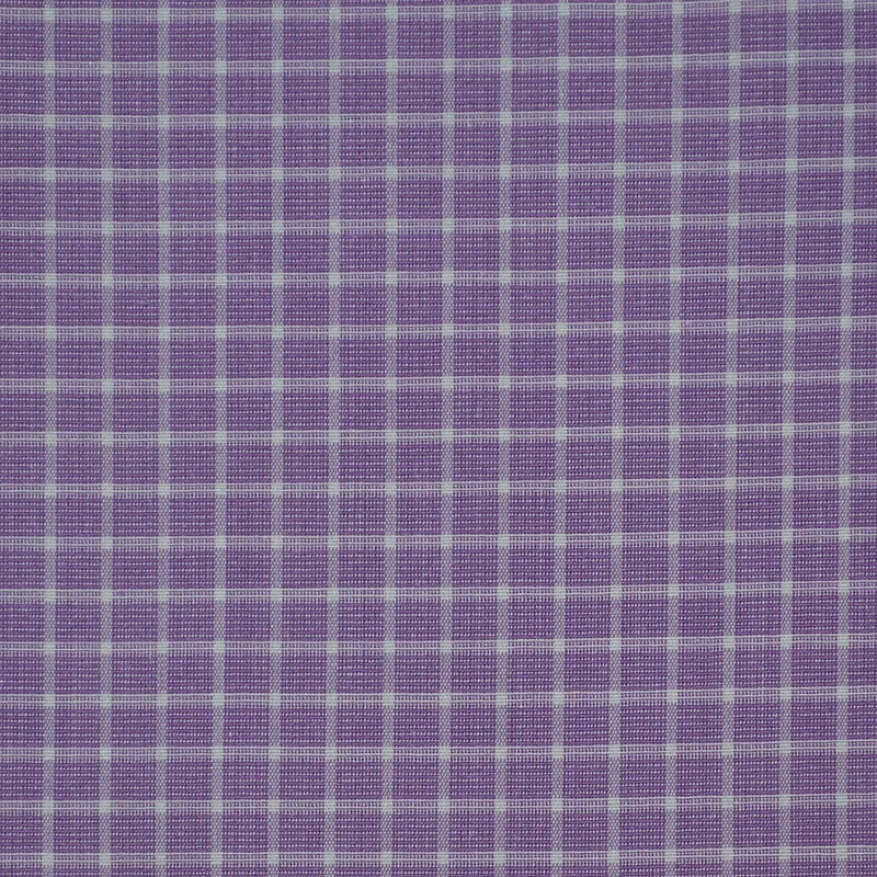 Purple with White Check Cotton Shirting