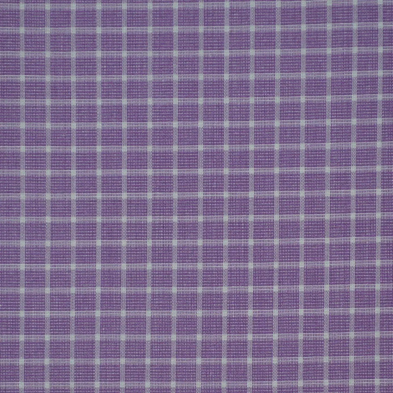 Purple with White Check Cotton Shirting