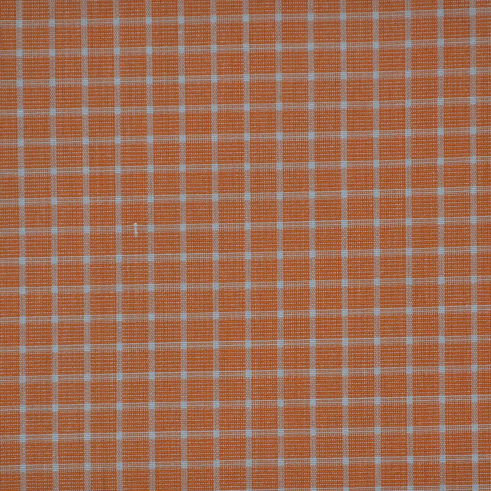 Orange with White Check Cotton Shirting