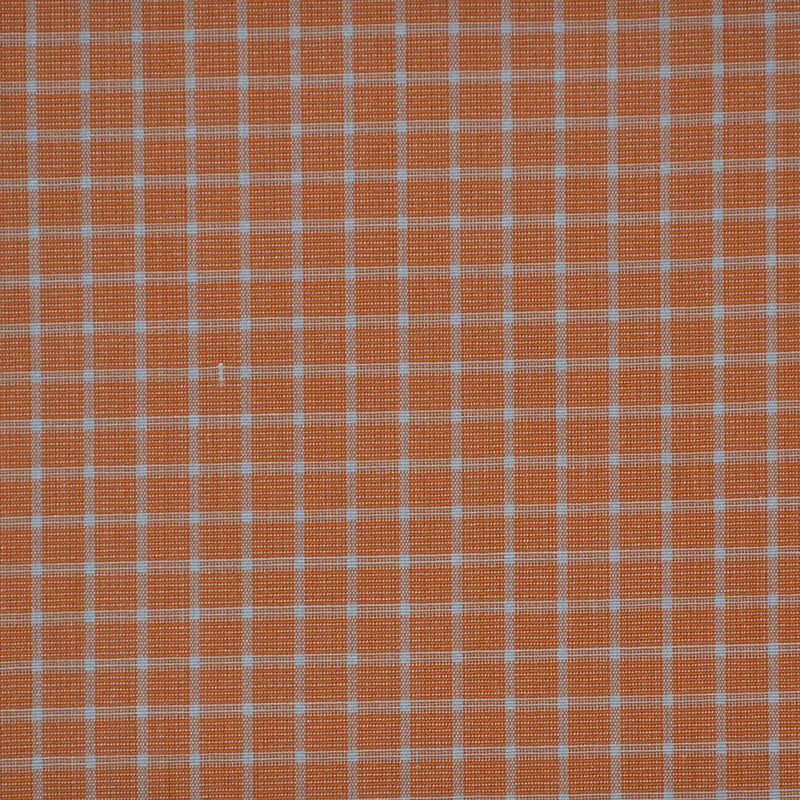 Orange with White Check Cotton Shirting