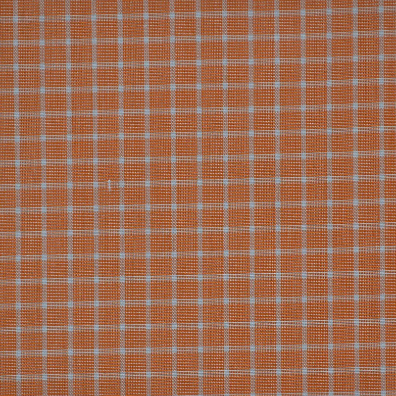 Orange with White Check Cotton Shirting