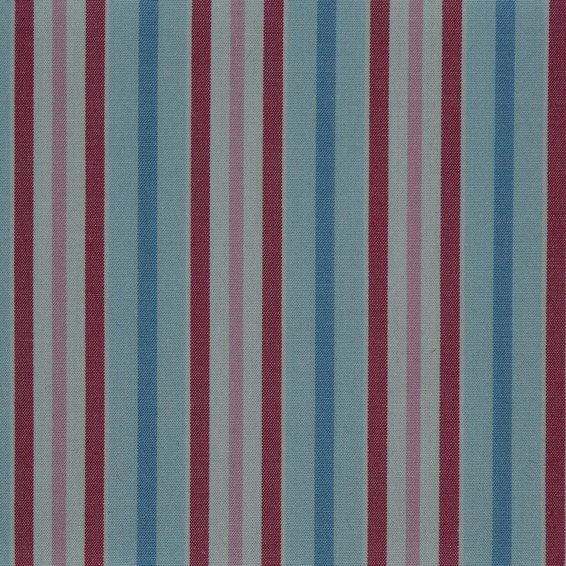 Blue with Pink & Red Stripe Cotton Shirting