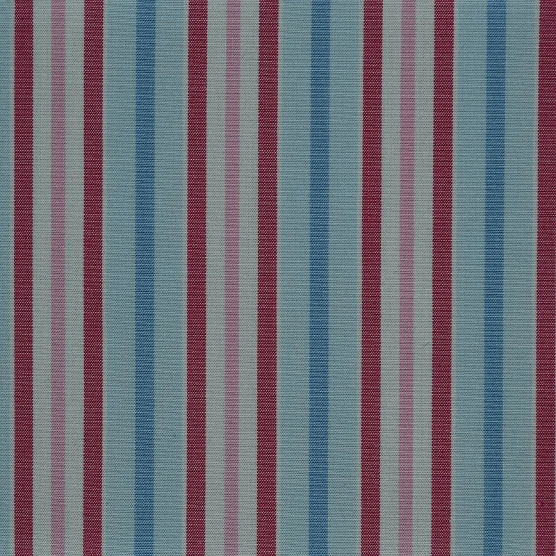 Blue with Pink & Red Stripe Cotton Shirting