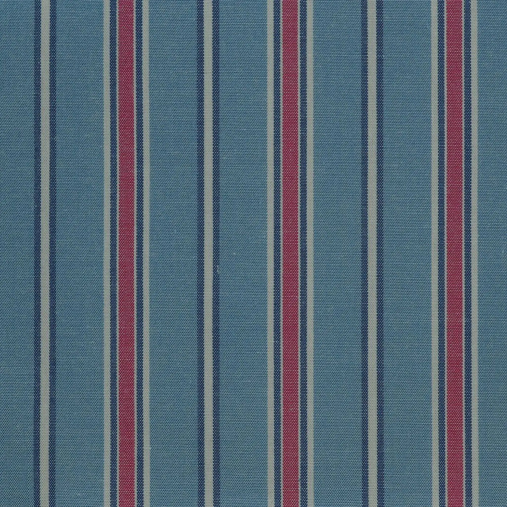 Blue with Red & White Stripe Cotton Shirting