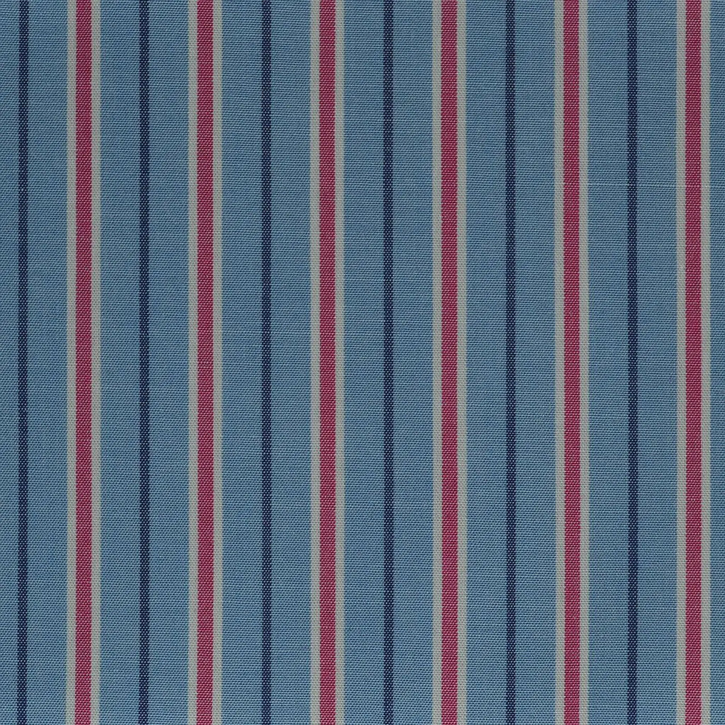 Blue with Red & White Stripe Cotton Shirting