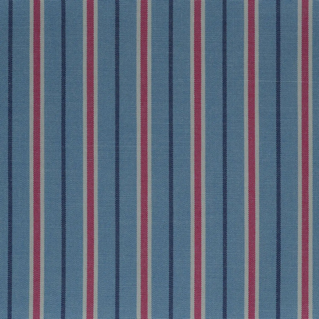 Blue with Red & White Stripe Cotton Shirting