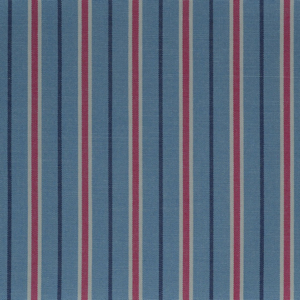 Blue with Red & White Stripe Cotton Shirting