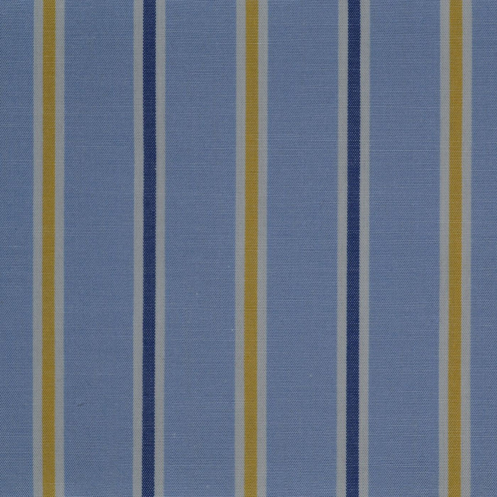 Blue with Dark Blue & Yellow Stripe Cotton Shirting