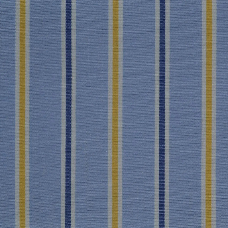 Blue with Dark Blue & Yellow Stripe Cotton Shirting