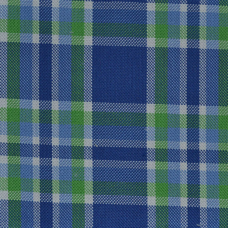 Blue with Green Check Cotton Shirting