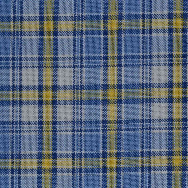 Blue with Yellow Check Cotton Shirting