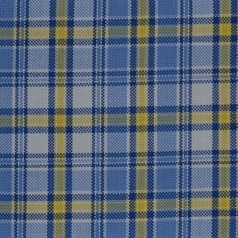 Blue with Yellow Check Cotton Shirting