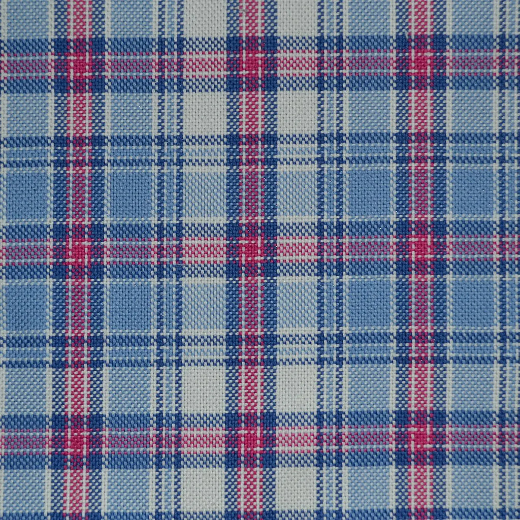 Blue with Red Check Cotton Shirting