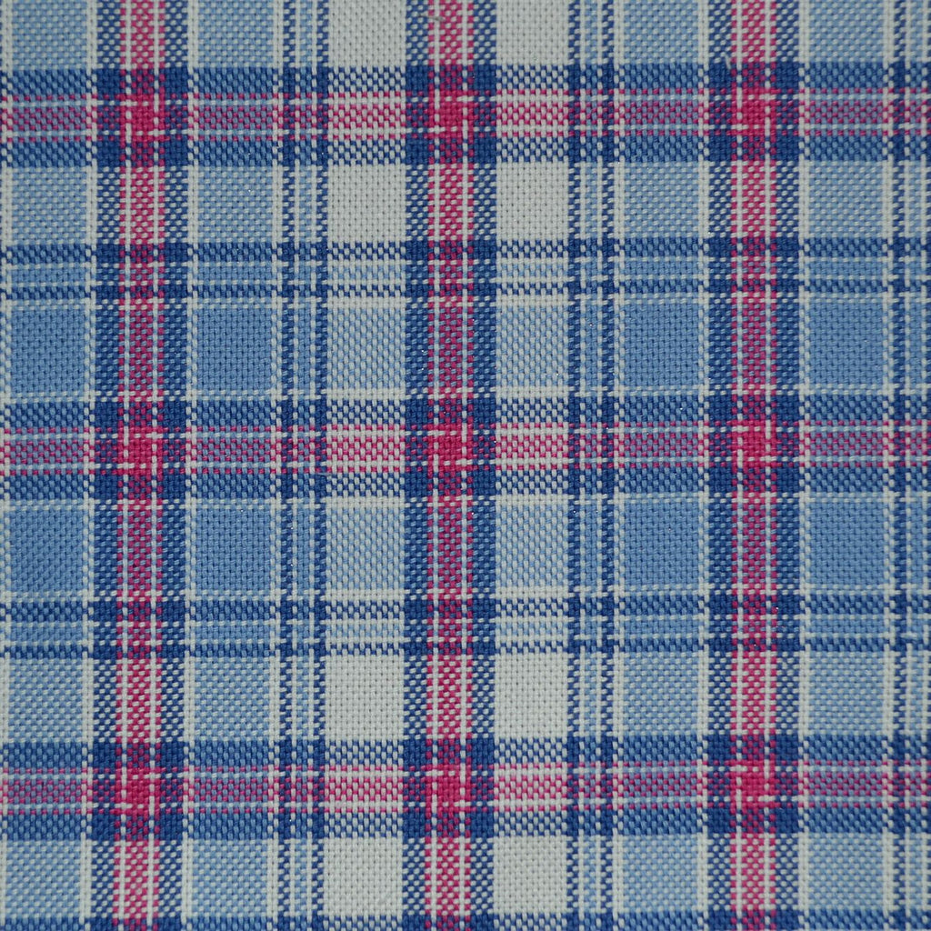 Blue with Red Check Cotton Shirting