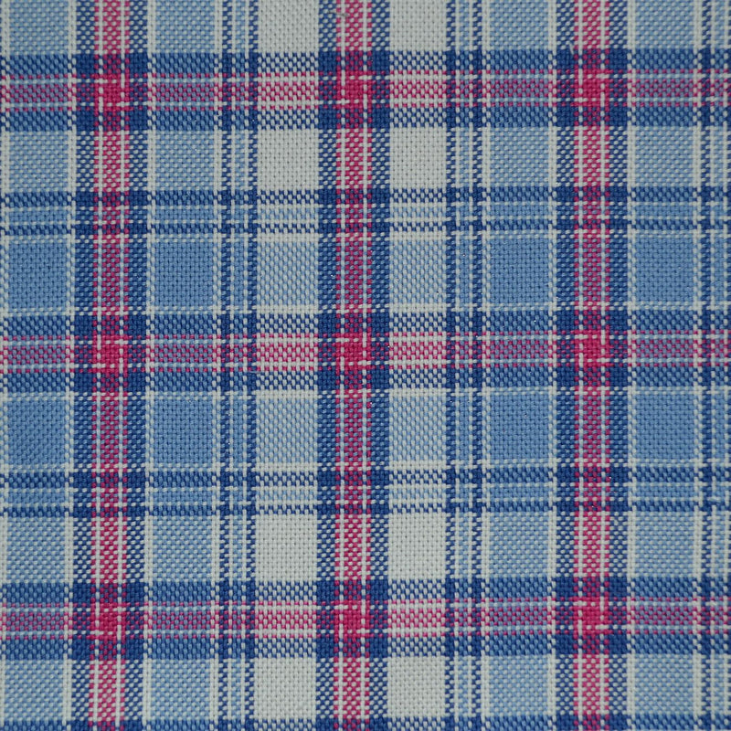 Blue with Red Check Cotton Shirting