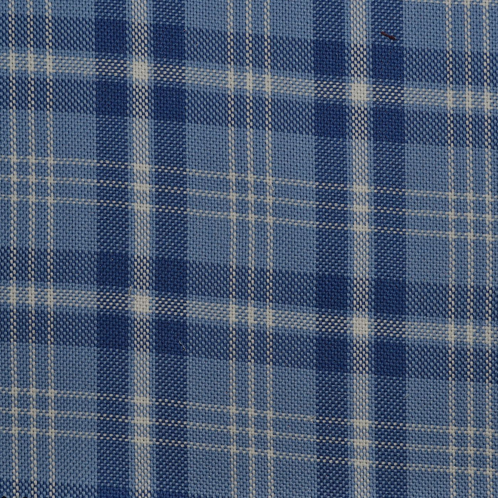 Blue with White Check Cotton Shirting