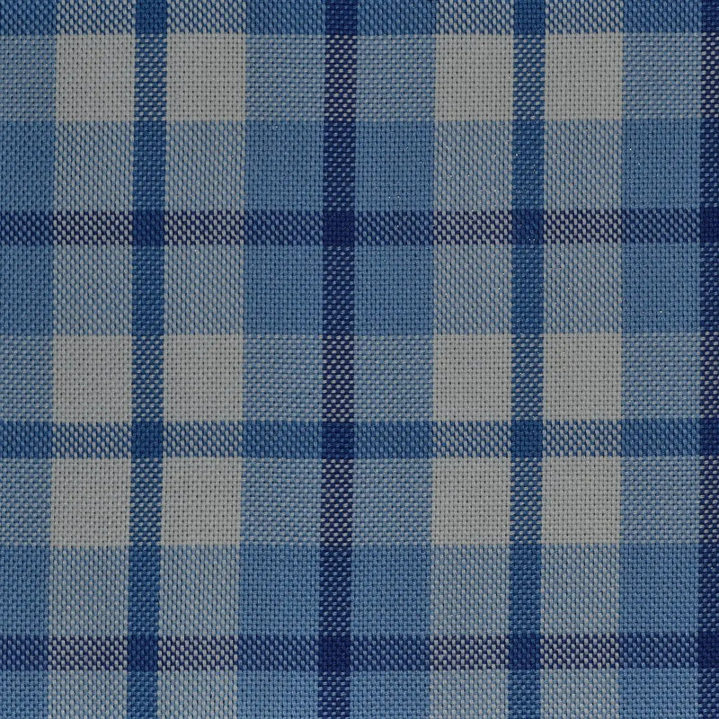 Blue with White & Dark Blue Check Cotton Shirting