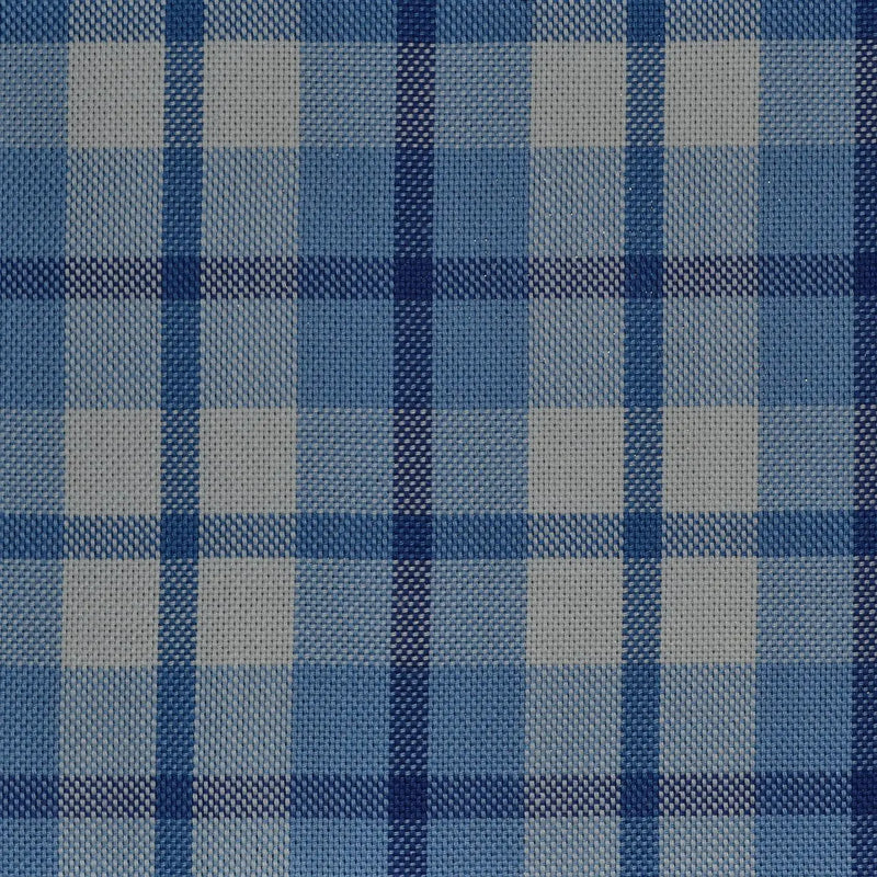 Blue with White & Dark Blue Check Cotton Shirting