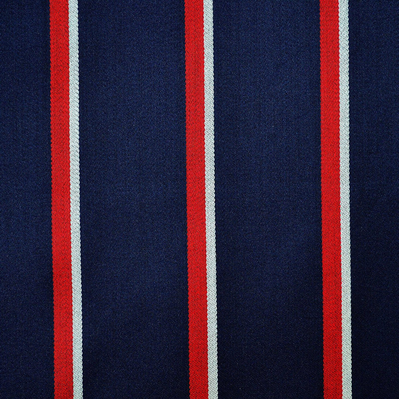 Navy Blue, Red & White Blazer Stripe Jacketing