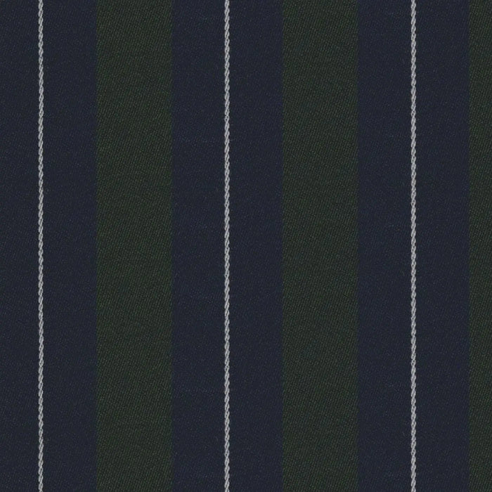 Navy Blue, Green & White Blazer Stripe Jacketing