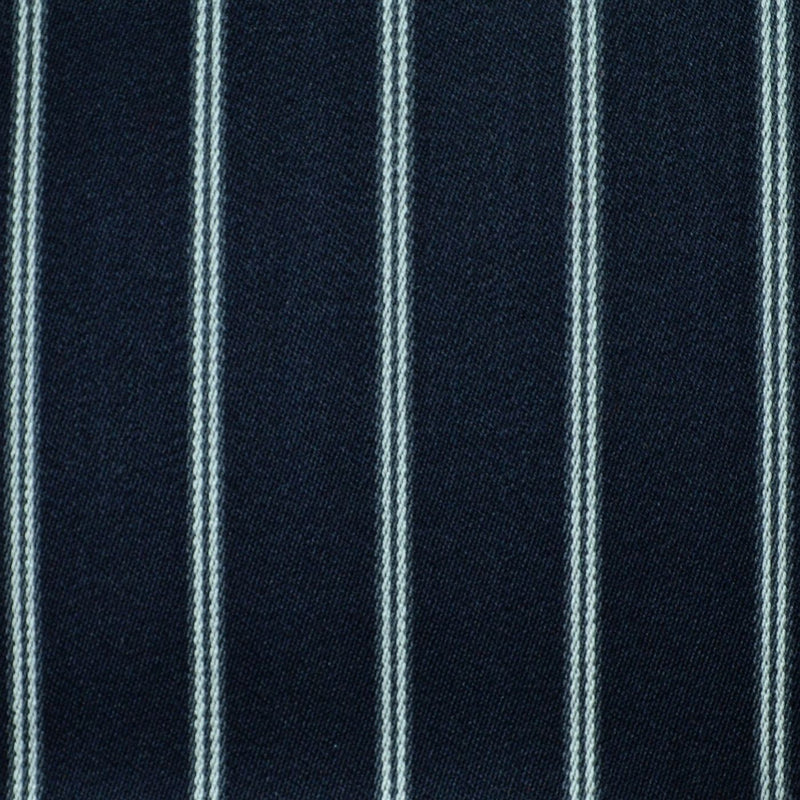 Navy Blue with White Twin Blazer Stripe Jacketing