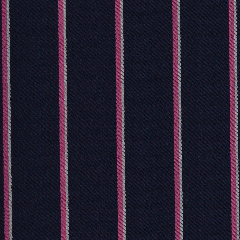 Navy Blue, Pink & White Blazer Stripe Jacketing