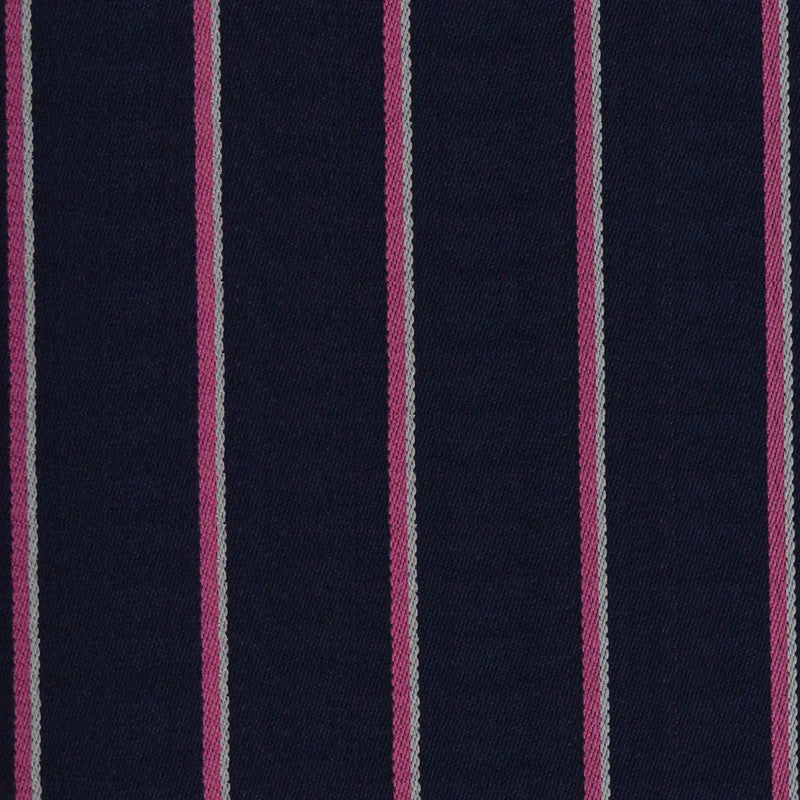 Navy Blue, Pink & White Blazer Stripe Jacketing