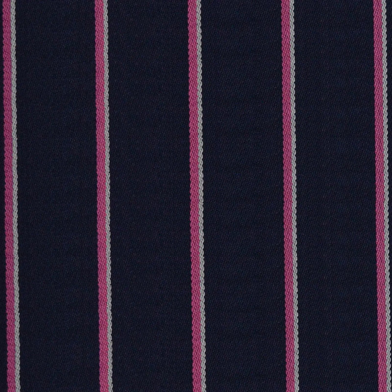 Navy Blue, Pink & White Blazer Stripe Jacketing