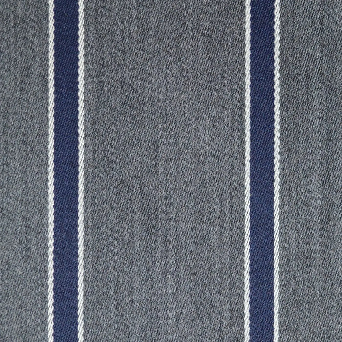 Medium Grey with Blue and White Blazer Stripe Jacketing