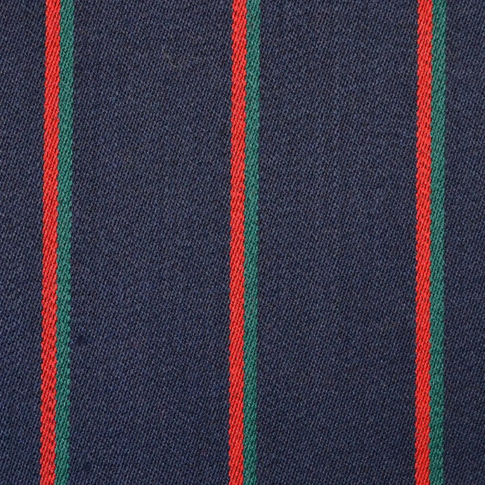 Navy Blue with Narrow Green & Red Blazer Stripe Jacketing