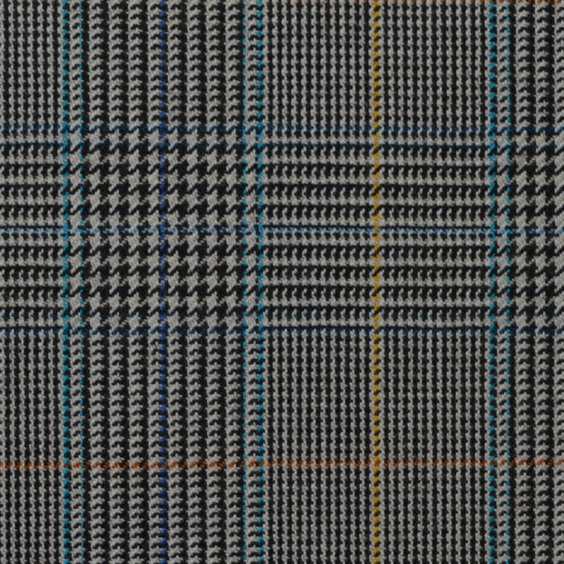 Grey and Brown with Blue & Tan Prince of Wales Check All Wool Jacketing