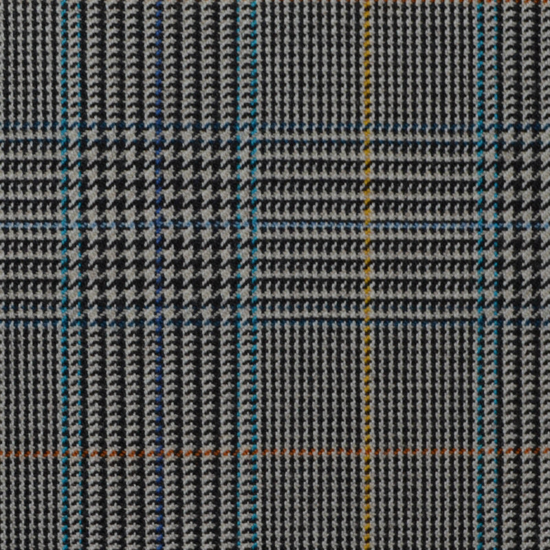 Grey and Brown with Blue & Tan Prince of Wales Check All Wool Jacketing