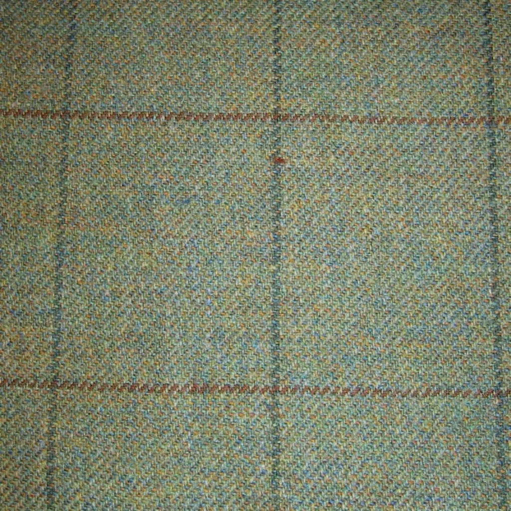 Moss Green with Green & Brown Check Tweed