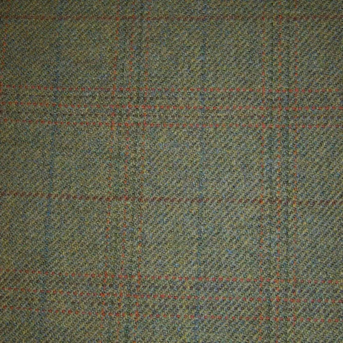 Moss Green with Green & Orange Triple Check Tweed