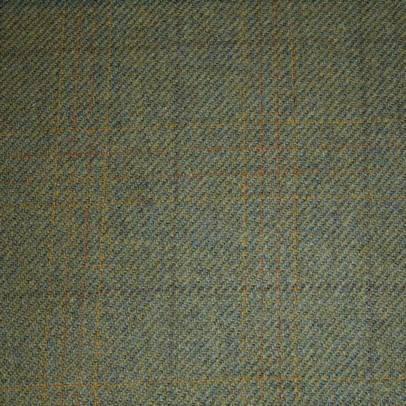 Moss Green with Brown & Orange Quad Check Tweed