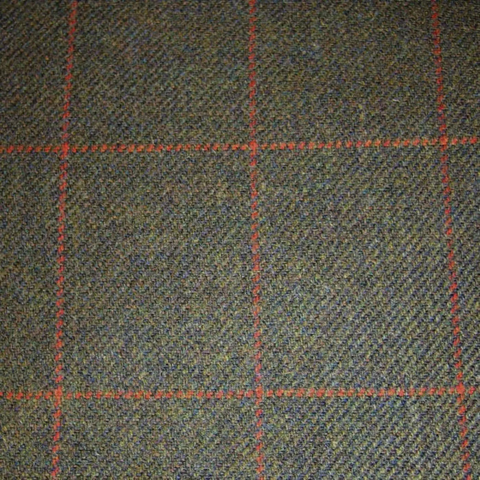 Green & Brown with Orange Check Tweed