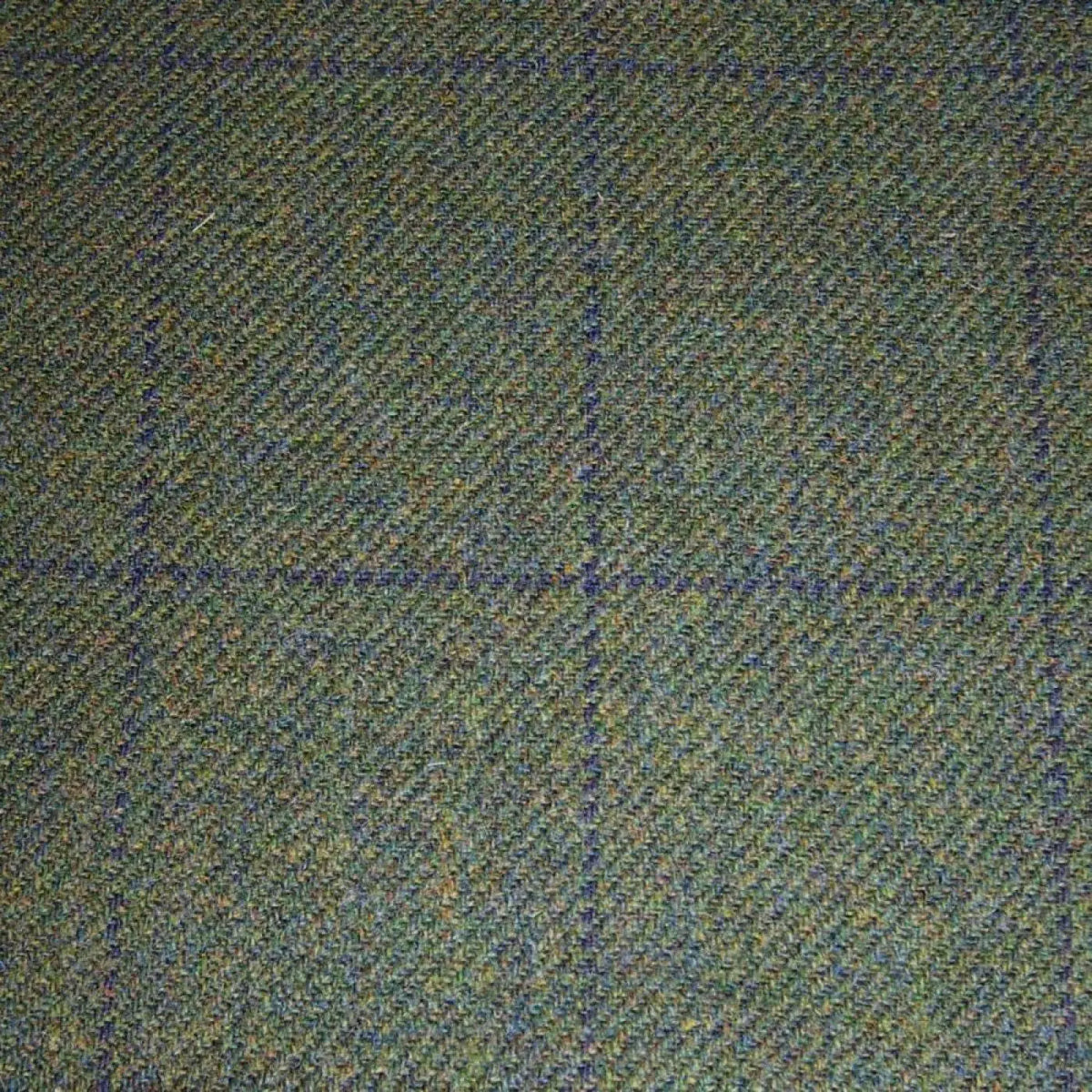 Green with Navy Blue Check Tweed