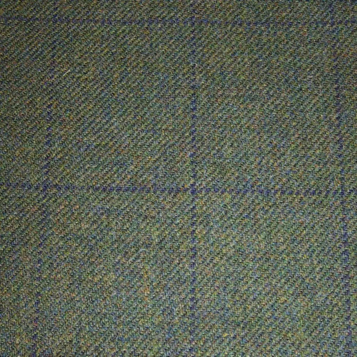 Green with Navy Blue Check Tweed