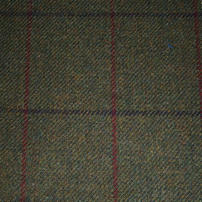 Green & Brown with Red & Blue Check Tweed